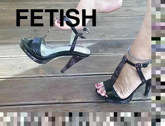 Vika feet and heel dangle tease