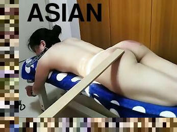 Paddling from hell for asian babe