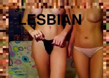 Lesbian teen masturbate tight pussy on live camshow