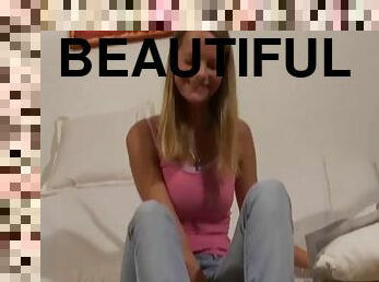 Beautiful girl punishes her boyfriend...with her flawless feet and toes