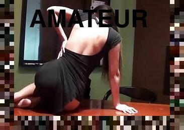 Amateur asian table dance anal