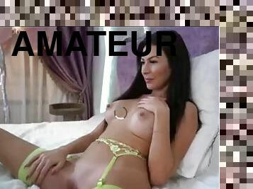 Hot amateur girl webcam teasing in sexy lingerie