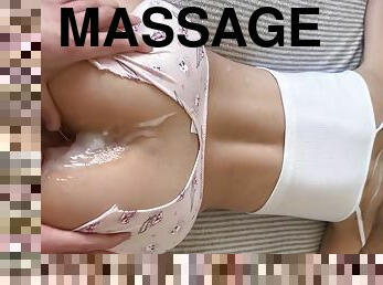 Accidental sex during kinky pussy massage and hot ass rubbing cumshot
