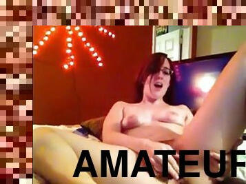 masturbação, amador, anal, meias-calças, webcam, morena