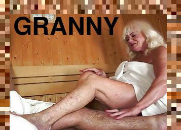 Granny fucked in the sauna