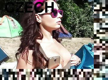 Czech sexy slut gets fucked in the park