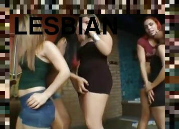 lesbiana, latino, sexo-en-grupo, besando