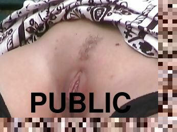 Public masturbation along a nasty chick