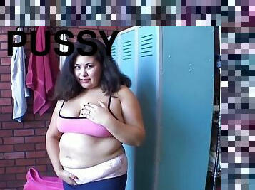 Sexy big belly bbw makes you fuck her pussy fat