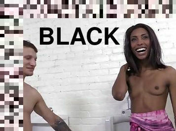 Adriana Mala pleases white cock in the bathroom