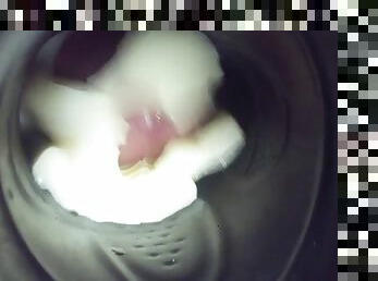 Creampie from inside view of my Fleshlight cum toy