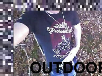 Solo hot emo boy in outdoor