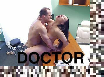 Eva Ann gets a sex toy stuck in her twat and relies on doctor for help