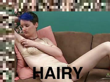 Hairy Teen Cyan Combs Pubes