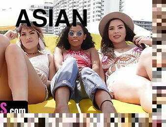 asiatique, gros-nichons, orgie, fête, ébène, énorme-bite, interracial, branlette, black, sexe-de-groupe