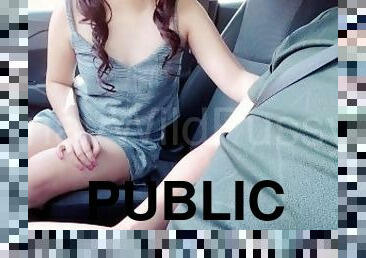 asiatique, gros-nichons, public, ejaculation-interne, voiture, philippine, bite, dure