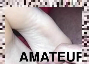 masturbation, amatör, cumshot, gigantisk-kuk, avrunkning, samling, fötter, sprut, fetisch, footrunk