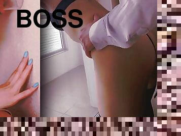 Boss fucks employee next door - ASMR secretary over heard loud moaning sex with cumming in pussy