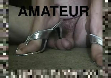 amateur, lencería, fetichista, tacones