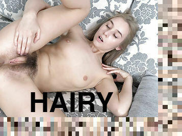 Kacie Vance Strips Naked On Her Grey Sofa