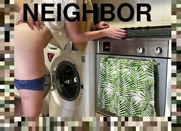 HELP MY NEIGHBOR WITH THE WASHING MACHINE TO FUCK HER HARD