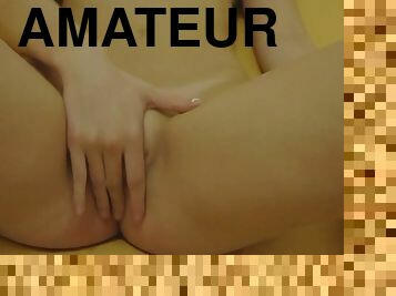 mastürbasyon-masturbation, amatör, genç, oyuncak, sarışın