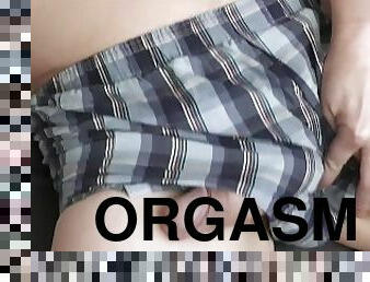 orgasme, amatør, cumshot, cum, britisk, alene, undertøy-underwear