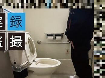 Voyeur video of public toilet ? Peeing of a cute boy  Japanese