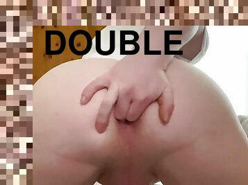 Double FINGER FUCKING my TIGHT!! pink pussy BUBBLE BUTT asshole!