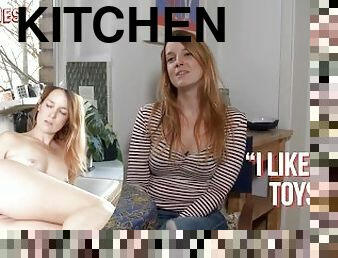 Ersties: Irina Rubs Her Shaved Pussy in the Kitchen