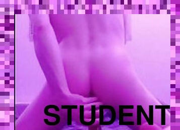 estudante, amador, anal, gay, colégio, bizarro-kinky, cavalgando, dildo, fetiche, sozinho