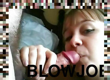 Sensual blonde is giving a blowjob in POV scene
