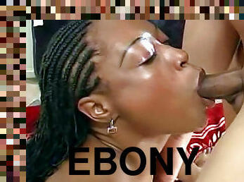Ebony is fucking in missionary pose