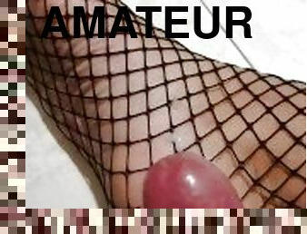 masturbation, amateur, ejaculation-sur-le-corps, branlette, pieds, italien, solo, bite