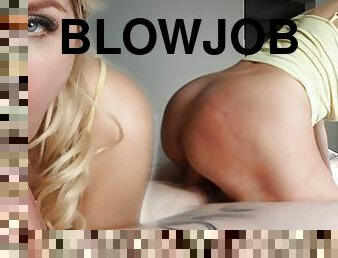 amateur, fellation, ejaculation-sur-le-corps, couple, point-de-vue, ejaculation, blonde, chevauchement