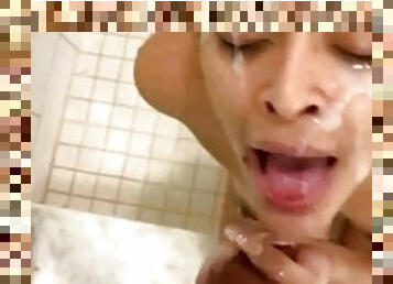 Latina wife gets a bbc facial i found her at tohorny.com