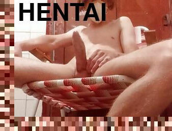 pai, masturbação, mamilos, amador, gay, punheta, casting, preto, ejaculação, hentai