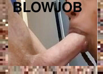 My fiancés gives me a quick blowjob after shower