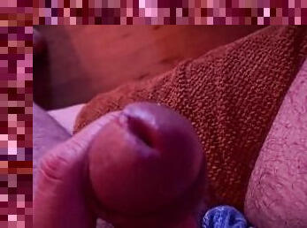 Jerking cock and moaning, ending in multiple orgasms