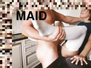 Fucked A Foreign Maid After His Wife Left And Paid Her For Silence! Cum In Panty