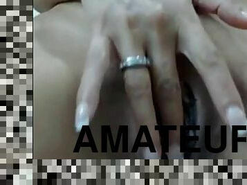 kencing, vagina-pussy, amatir, permainan-jari, webcam