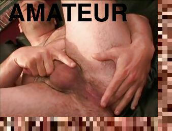 amatör, cumshot, gay, fötter, rumpa-butt