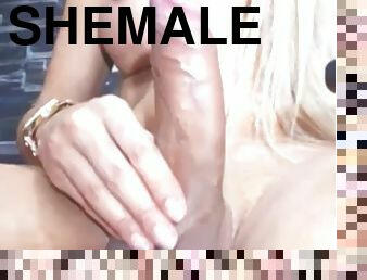 onani, transvestit, afrivning, sperm, blond