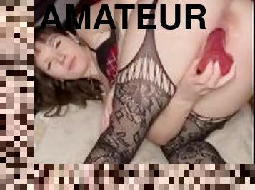 mastürbasyon-masturbation, amcık-pussy, amatör, güzellik, orta-yaşlı-seksi-kadın, oyuncak, ev-yapımı, uzun-çoraplar, balık-ağı, yapay-erkeklik-organı