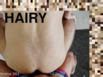 Horny hairy daddy spreads his ass to take hot latin monster cock cumming deep inside anal 4K UHD DL
