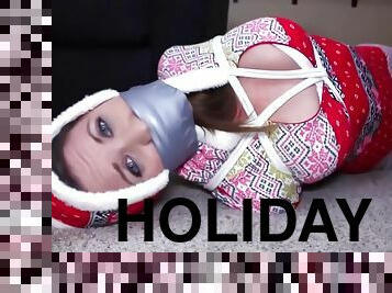 Young Chrissy Is Hogtied And Gagged As Holiday Gift