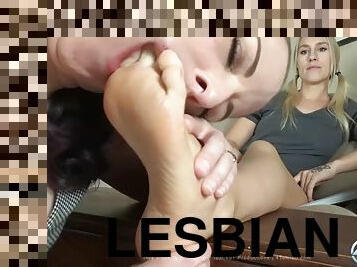leszbikus, láb, fétis