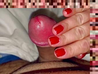 HD Pov Handjob with red nails
