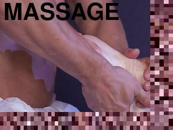 Inviting redhead gets a smooth massage and a finger job