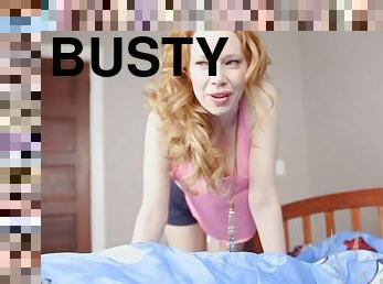 Busty redhead woman is eager for hardcore banging